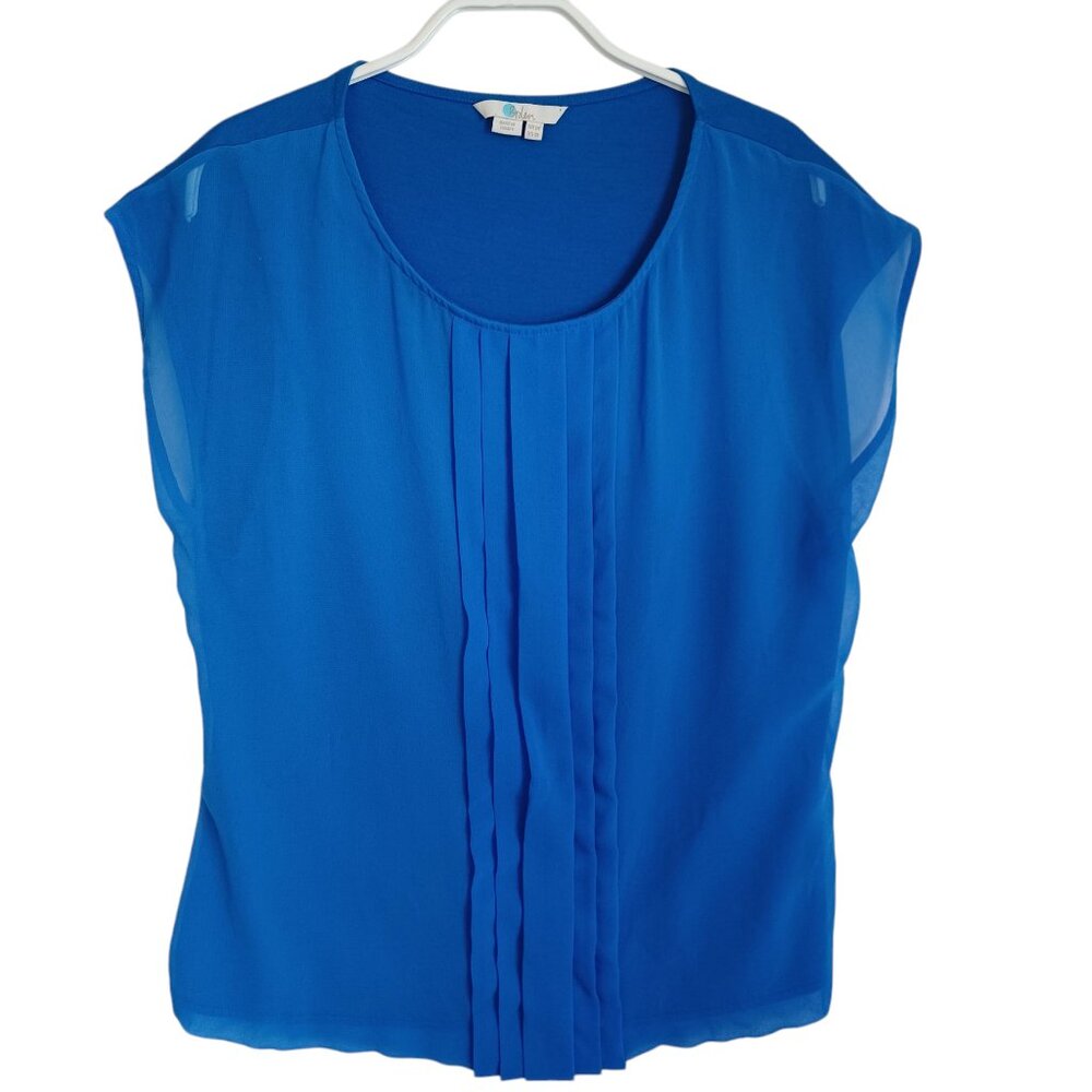 Boden Top Dakota Jersey Chiffon‎ Pleated Lightweight Popover Womens 10